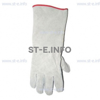 Перчатки-краги спилковые пятипалые серые с подложкой - st-e.info - Калуга