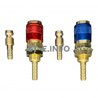 Комплект разъемов быстросъемных красный + синий с соединителем М6 - st-e.info - Калуга